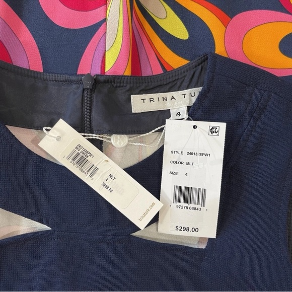 Trina Turk NWT Size 4 Multicolor Bold Floral Print Bev Sleeveless Dress $298 - Picture 9 of 11